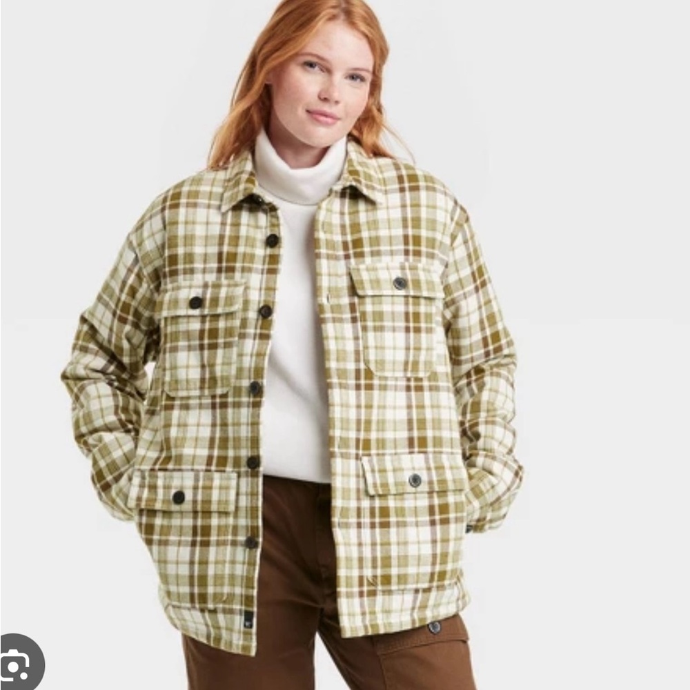NWOT Houston White Adult Plaid Shacket - Green